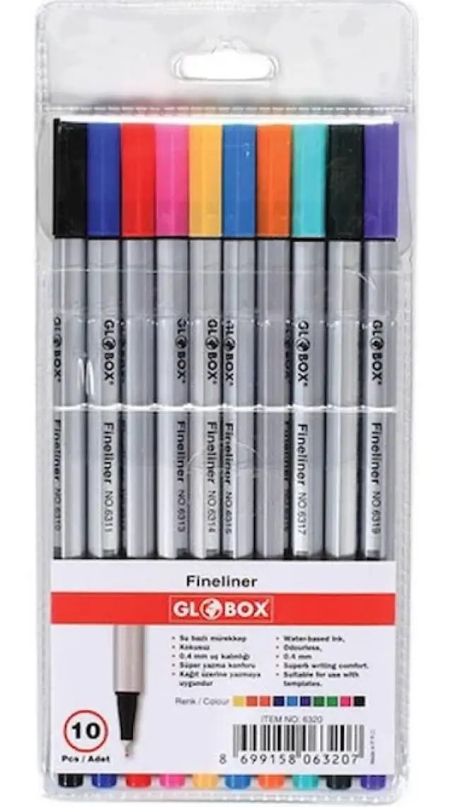 Globox Fineliner Kalem 10 Renk