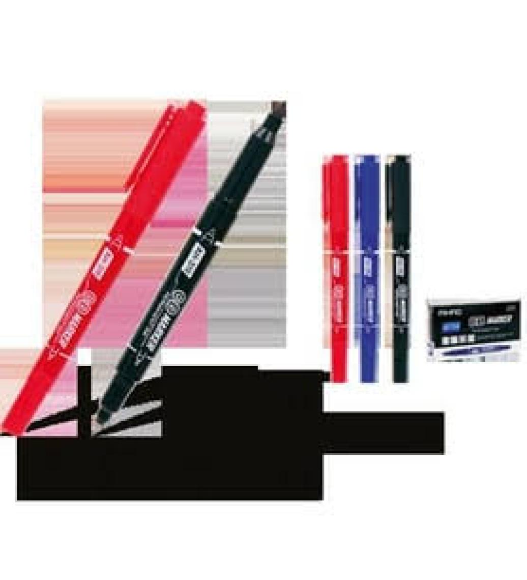 Aihao AH-319 Çift Taraflı CD Permanent Kalemi Renk - Siyah 12 Li