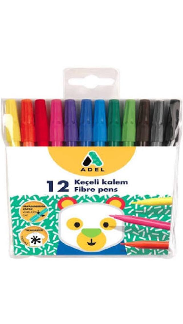 Adel Keçeli Kalem 12 Renk