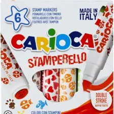 Carioca Stamperello Bir Ucu Keçeli Bir Ucu Damga Boya Kalemi 6'lı