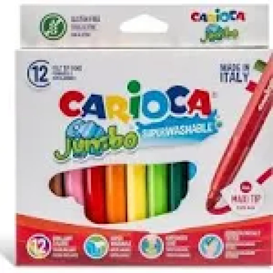 Carioca Jumbo Yıkanabilir Keçeli Boya Kalemi 12li