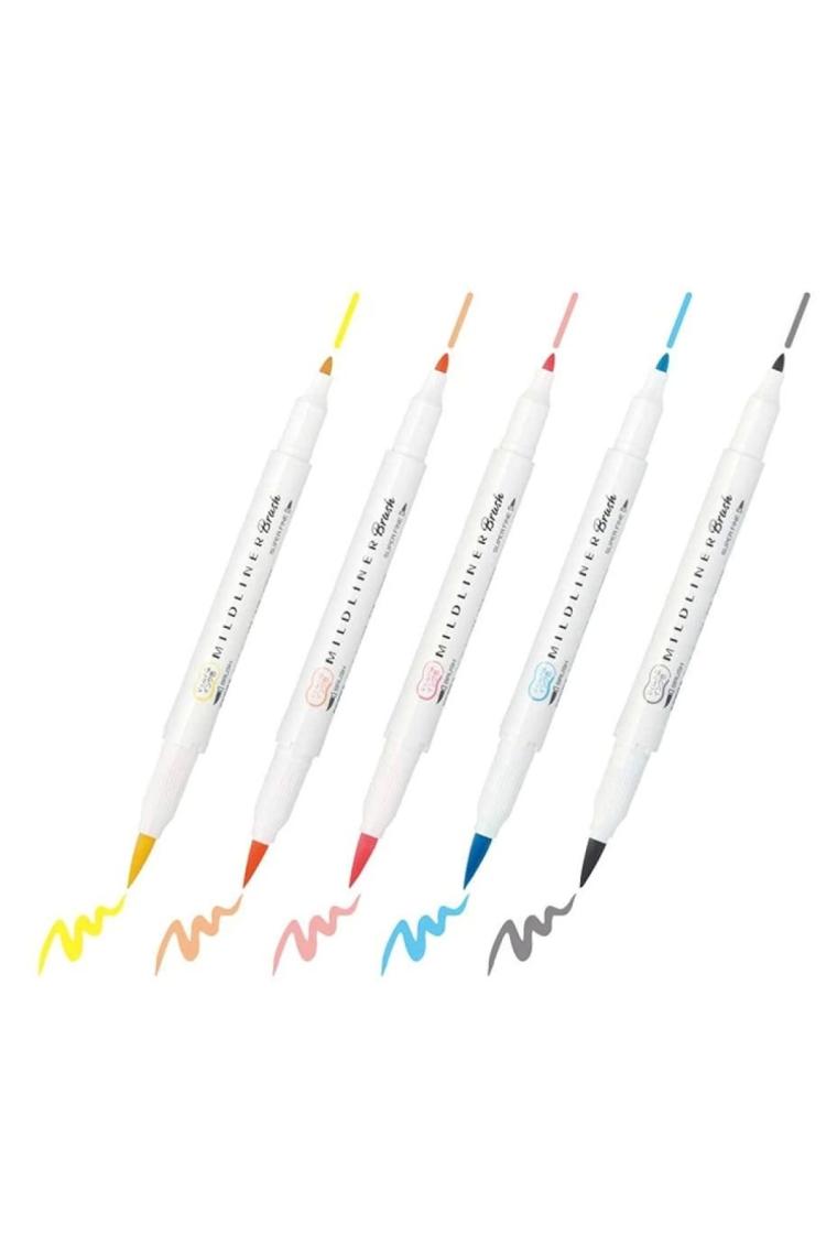 Zebra Mildliner Brush Pen Kalem Seti 5'li Wft8-5c-Hc