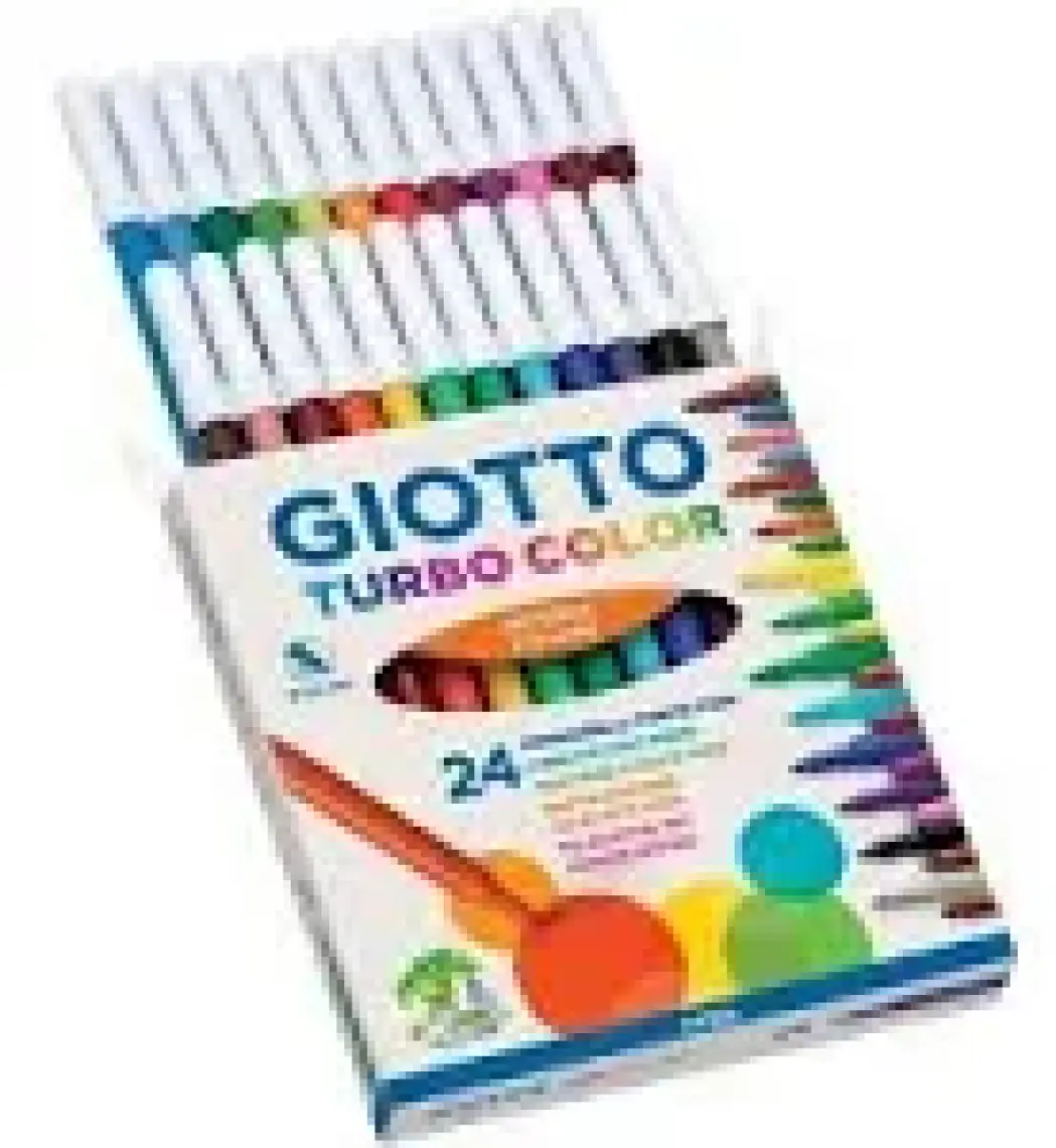 Giotto 24 Parça Karışık Renk Keçeli Kalem Seti, 0.8 mm Uç Kalınlığı, Desensiz
