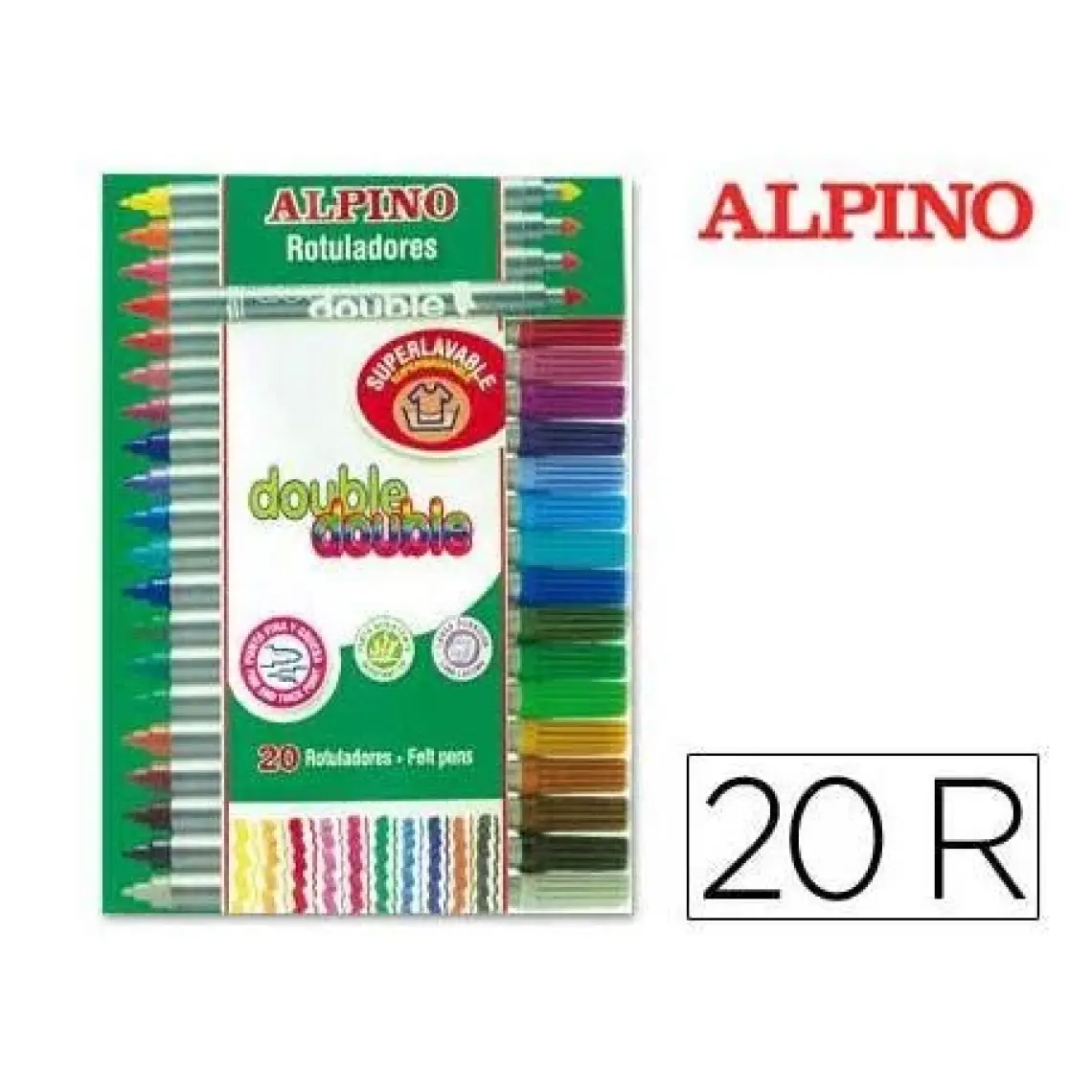 Alpino Keçeli Kalem Çift Uçlu 20 Renk