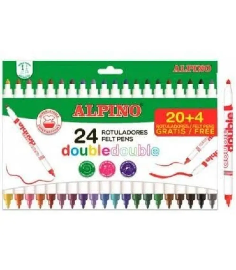 Alpino Keçeli Kalem Çift Uçlu 20 Renk