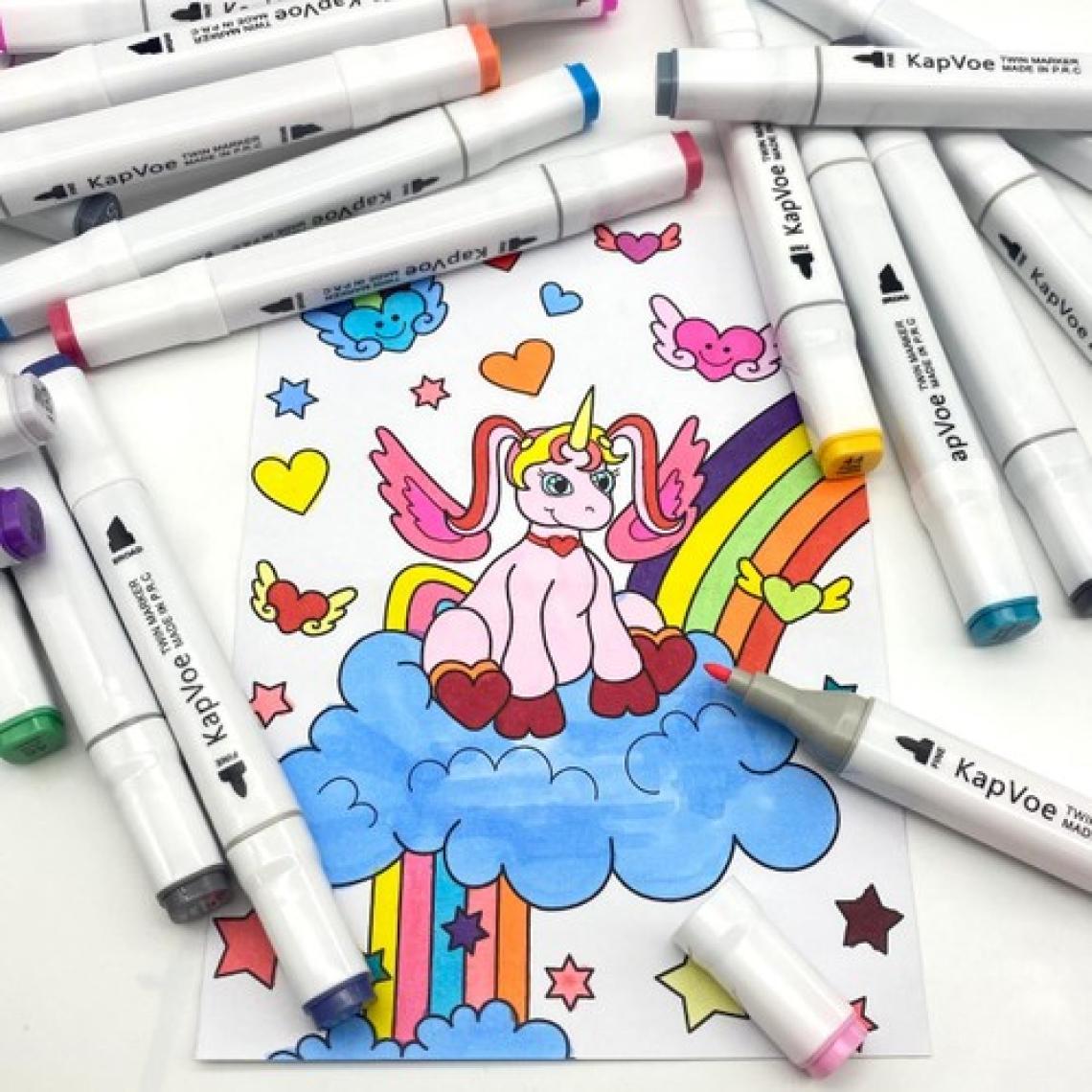 Kapvoe 60’lı Çift Uçlu Touch Marker Art Tasarım Kurecolor Twin Marker Kalem Seti Taşınabilir Çanta
