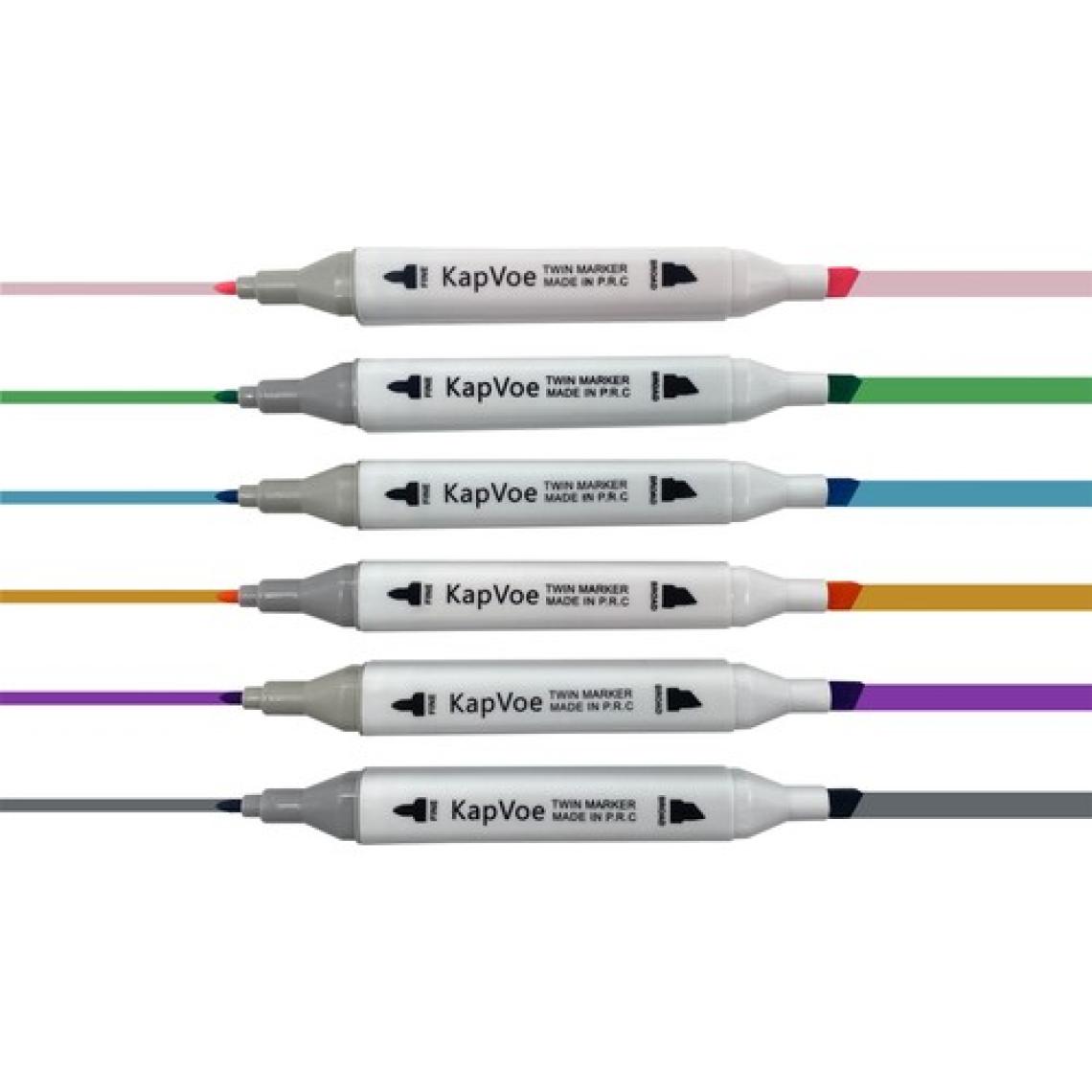 Kapvoe 60’lı Çift Uçlu Touch Marker Art Tasarım Kurecolor Twin Marker Kalem Seti Taşınabilir Çanta