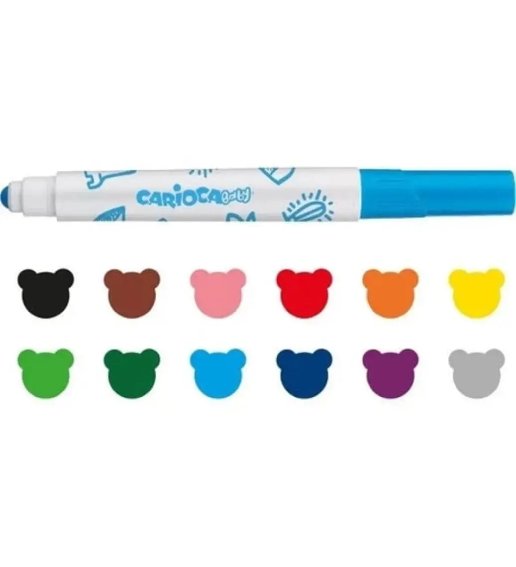 Carioca Jumbo Bebek Süper Yıkanabilir Keçeli Boya Kalemi 12'li