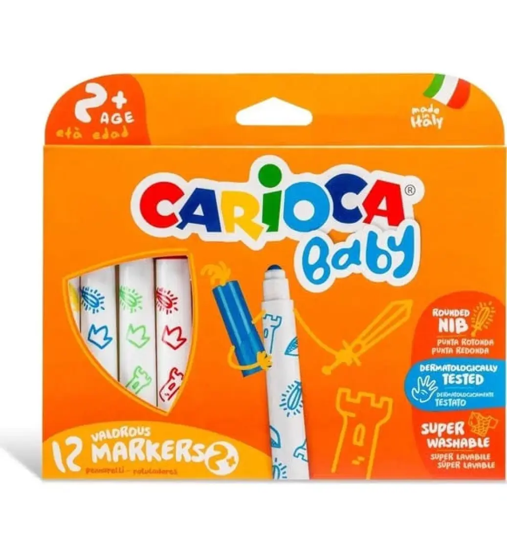 Carioca Jumbo Bebek Süper Yıkanabilir Keçeli Boya Kalemi 12'li