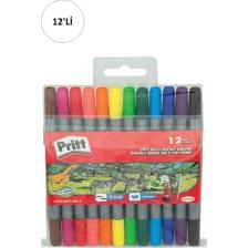 12 Li Pritt Çift Uçlu Keçeli Kalem - 12 Renk