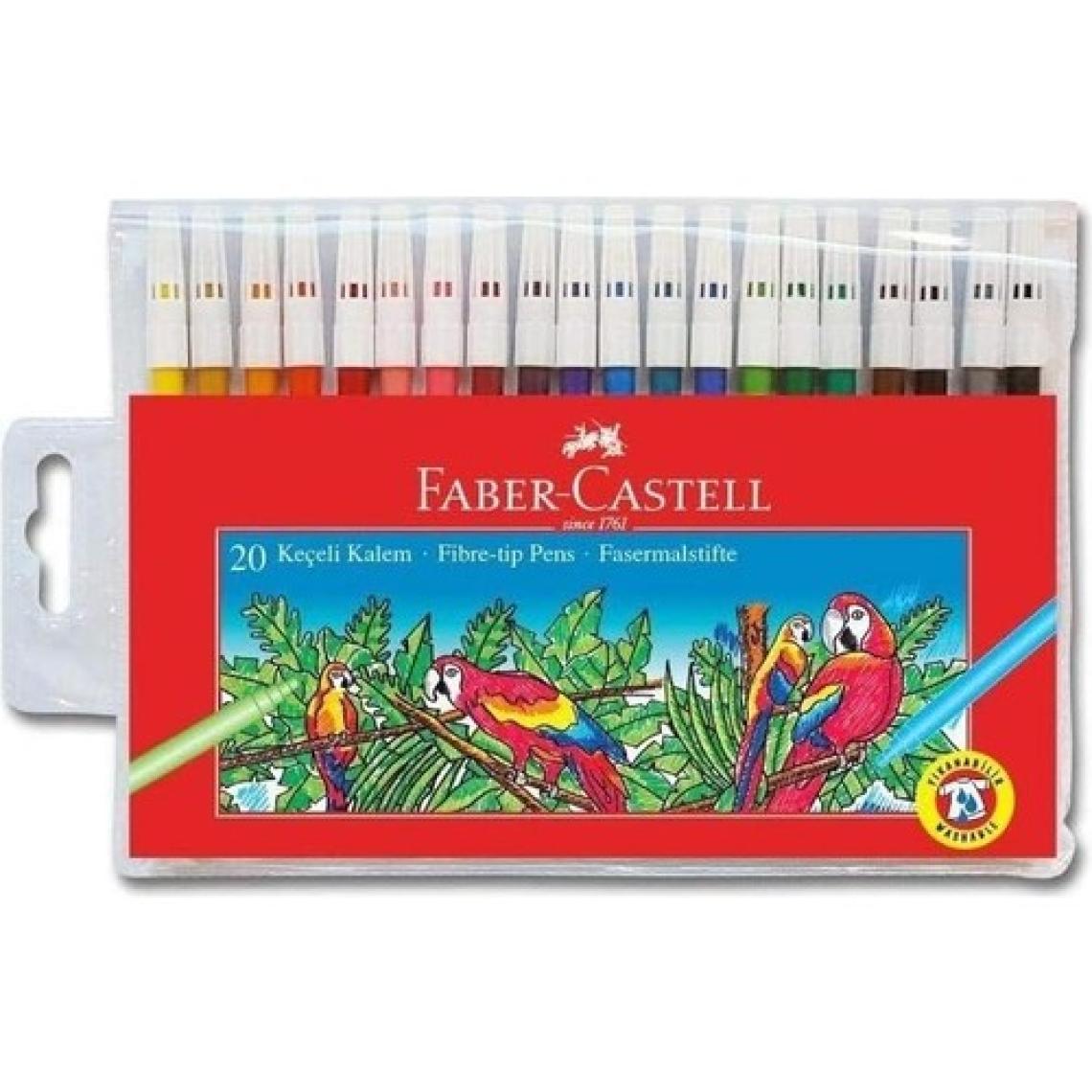 Faber-Castell Keçeli Kalem 20 Renk Yıkanabilir ,Dayanıklı ve Parlak Renkler