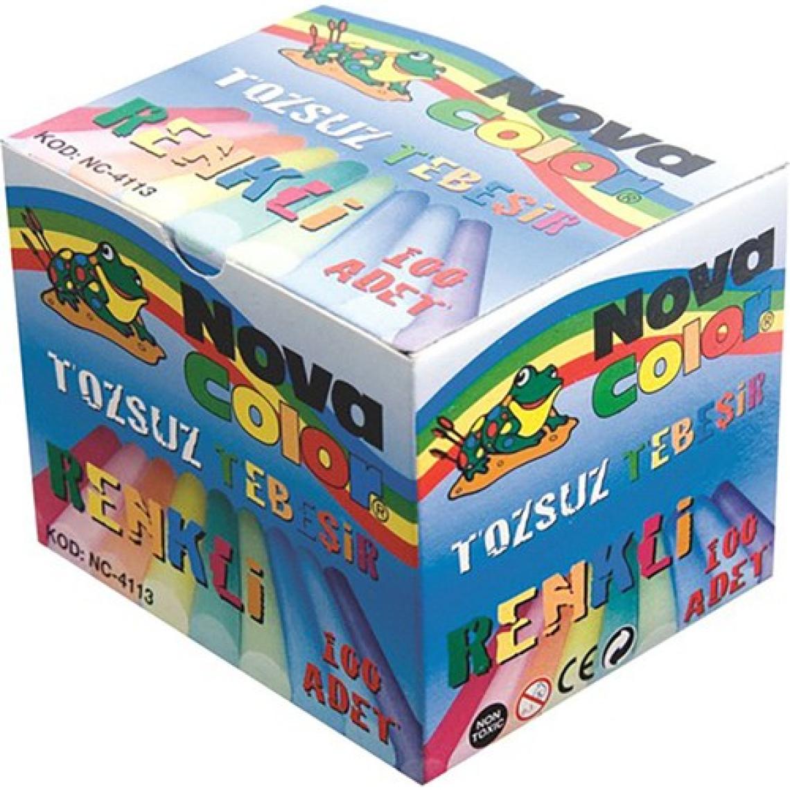 Nova Color Tebeşir 100'Lü Renkli Tozsuz Nc-4113