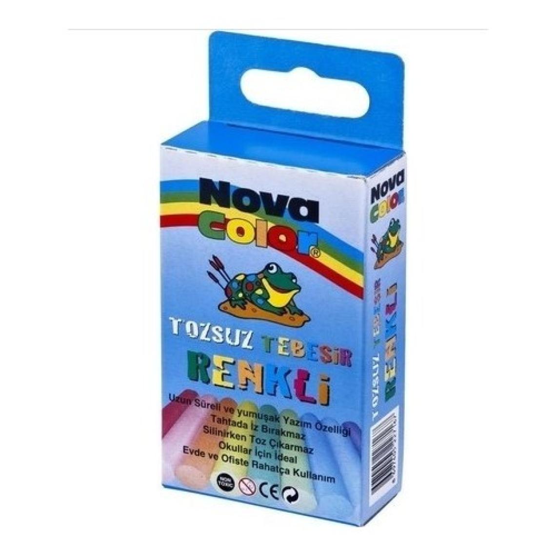 Nova Color Renkli Tozsuz Tebeşir 10'Lu Nc-4111