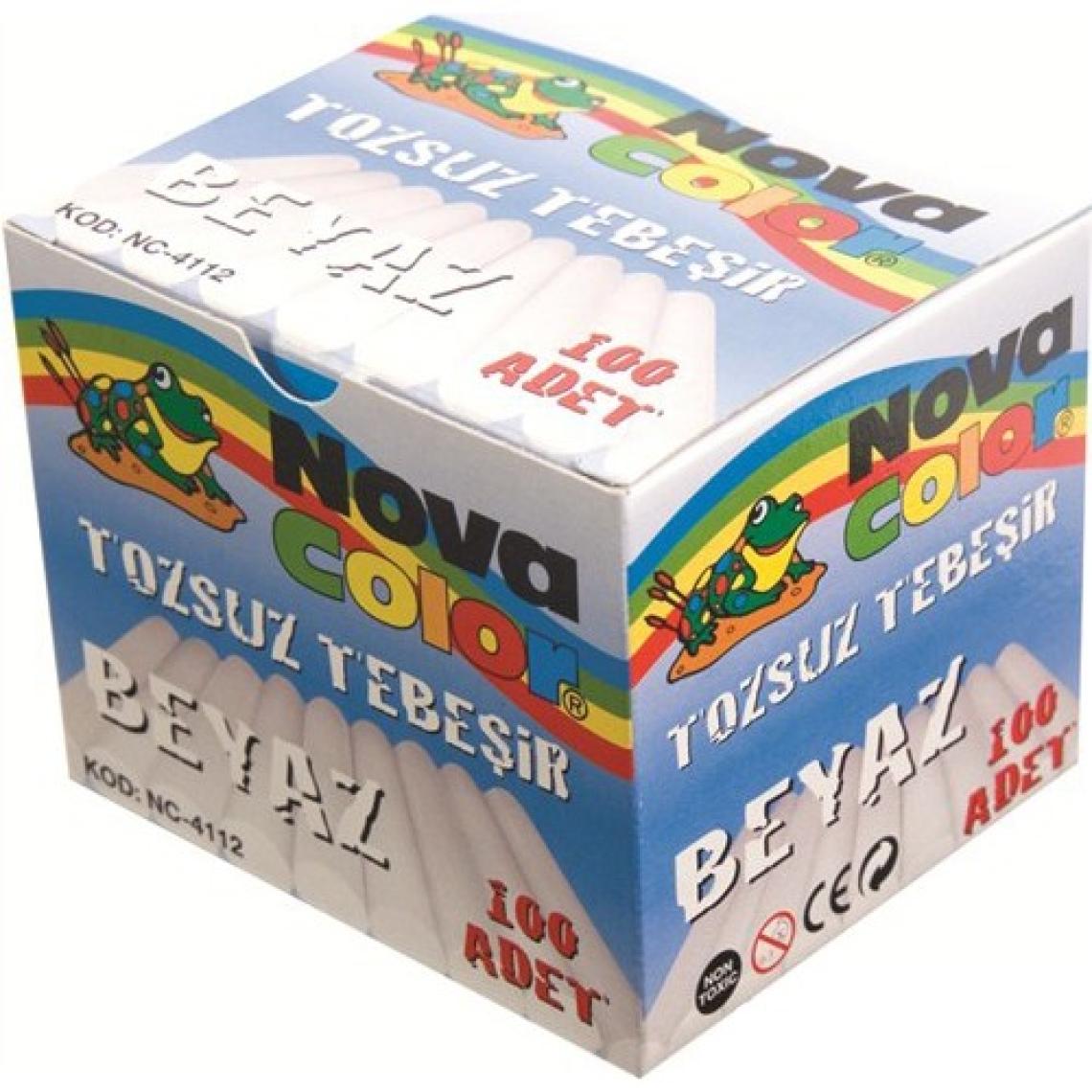 Nova Color Tebeşir 100'Lü Beyaz Tozsuz Nc-4112