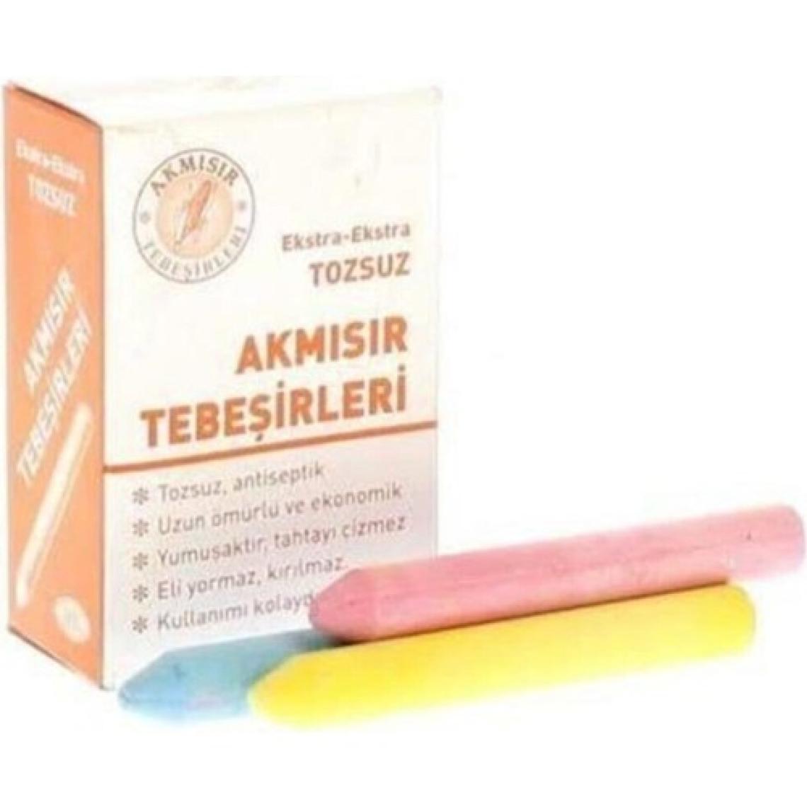 Akmısır Tozsuz Tebeşir  Renkli 15'li