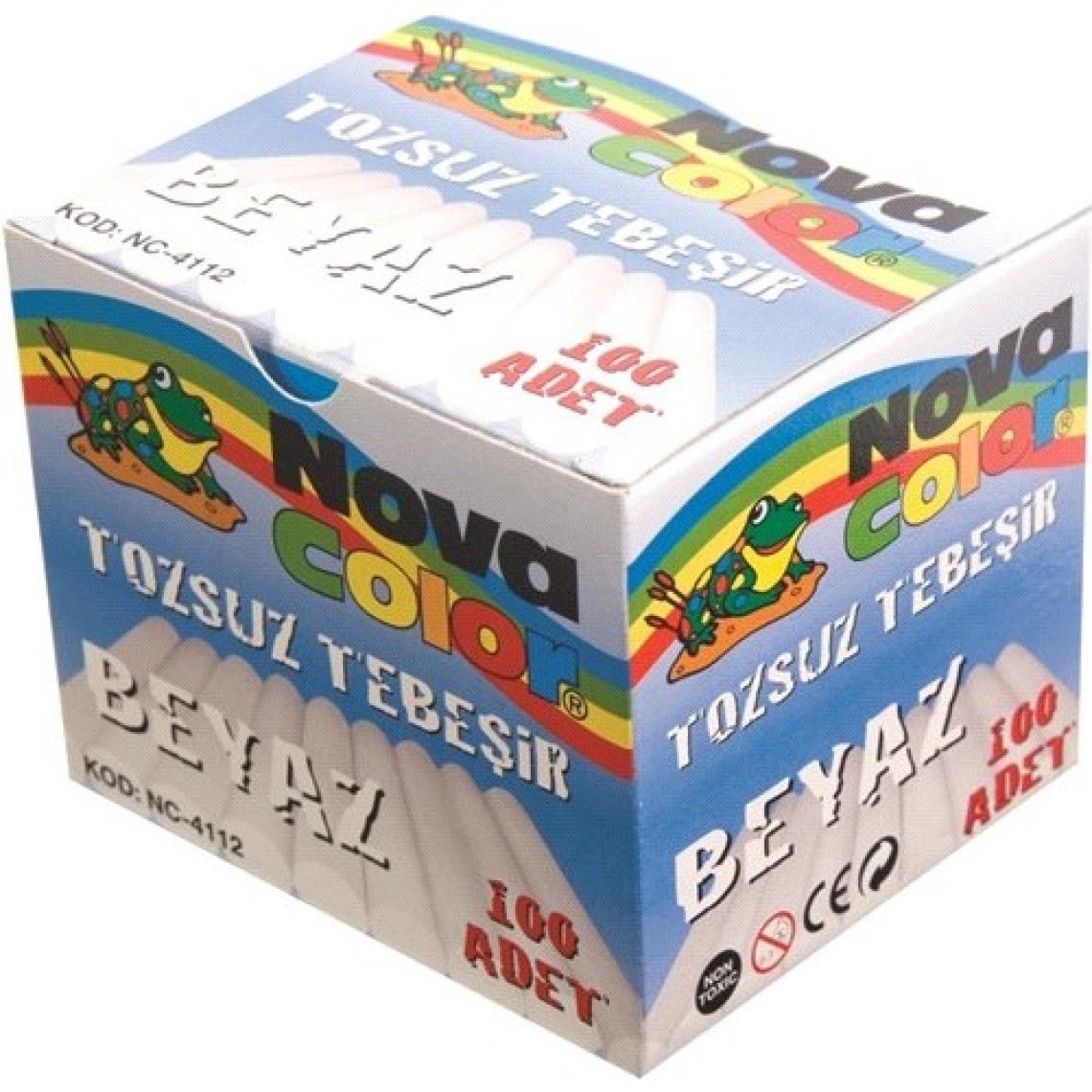Nova Color Tebeşir 100'Lü Beyaz Tozsuz Nc-4112