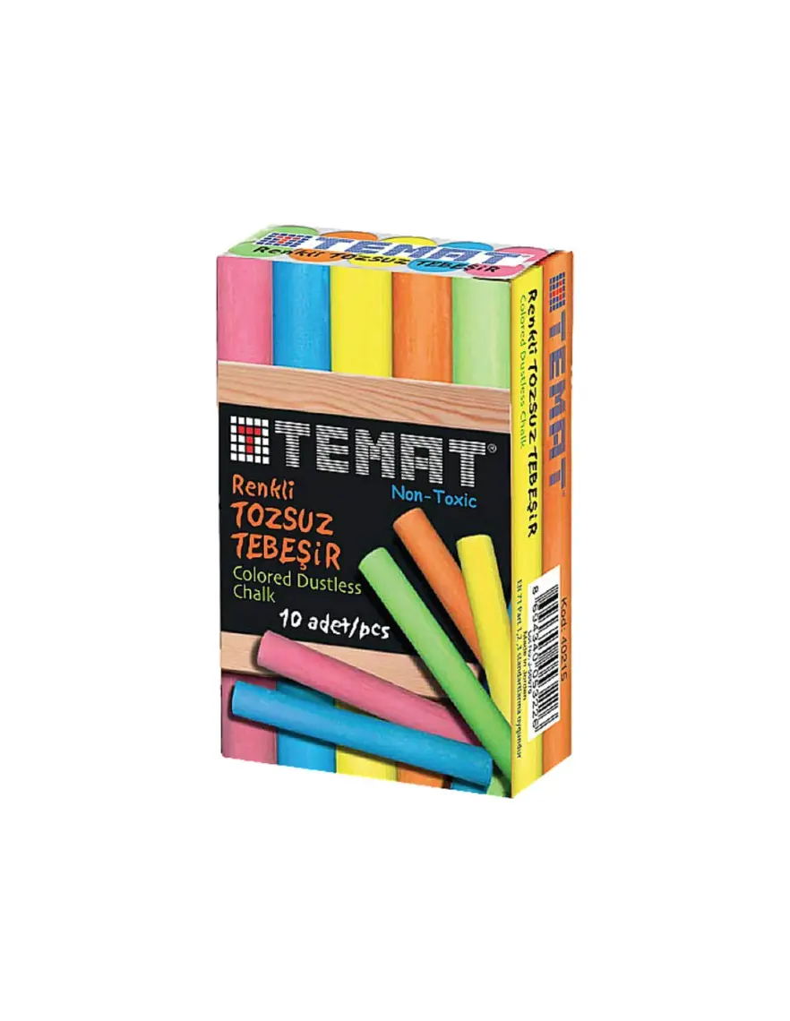 Temat Tebeşir 10'lu Renkli