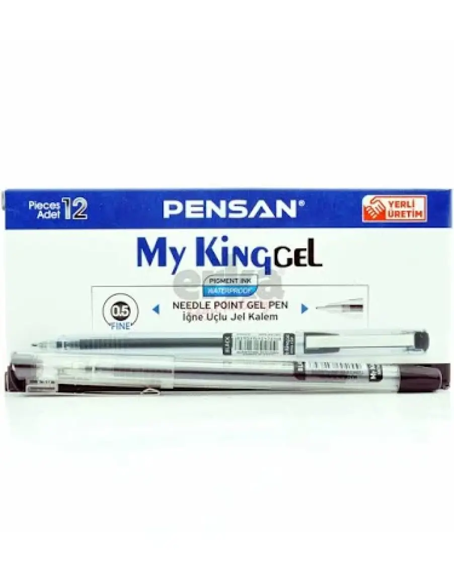 Pensan 6405 My King Gel 0.5 mm Iğne Uç Metal Klips Kalem 12'li Siyah