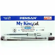 Pensan 6405 My King Gel 0.5 mm Iğne Uç Metal Klips Kalem 12'li Siyah