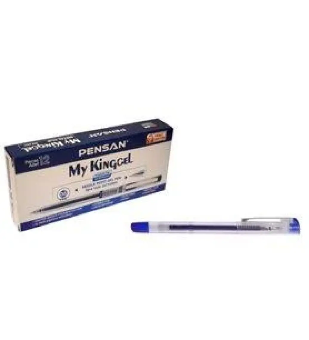 Pensan 6405 My King Gel 0.5 mm İğne Uç Metal Klips Kalem 12'li Mavi