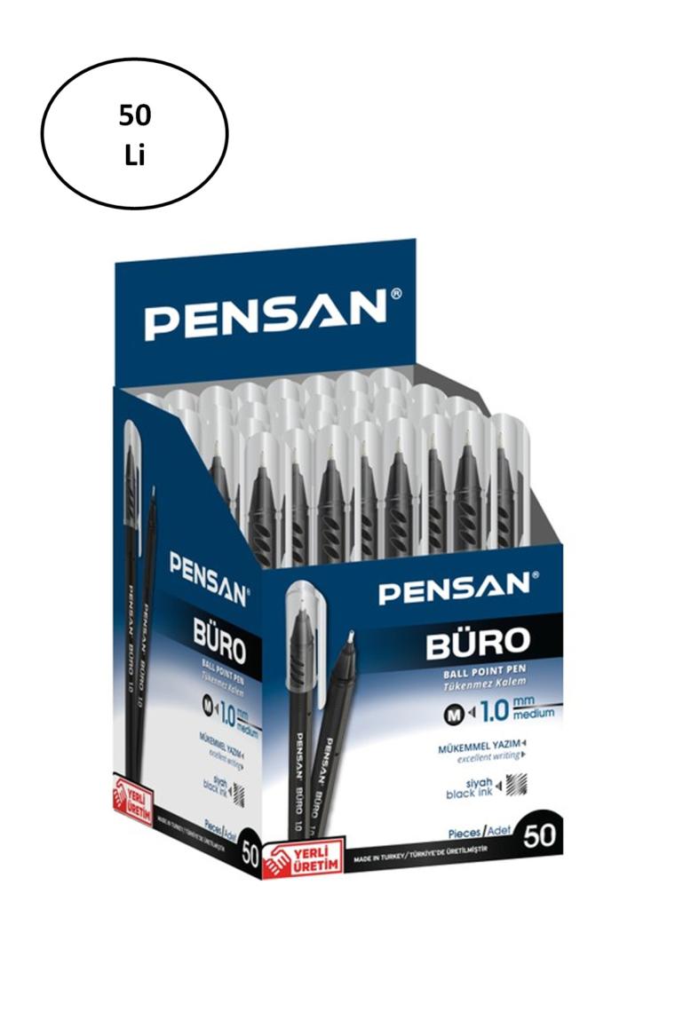 Pensan Büro Siyah Tükenmez Kalem 1Mm 2270 50 Li Paket