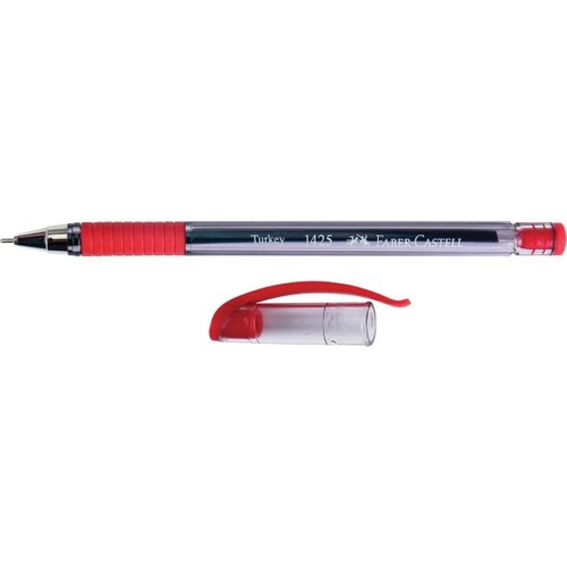 Faber-Castell 1425 İğne Uç Tükenmez Kırmızı 10'lu Kutu