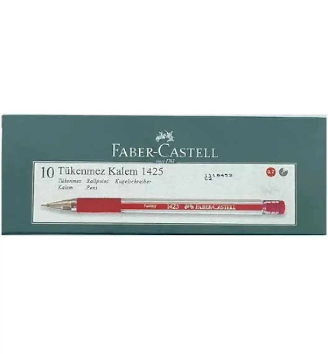 Faber-Castell 1425 İğne Uç Tükenmez Kırmızı 10'lu Kutu