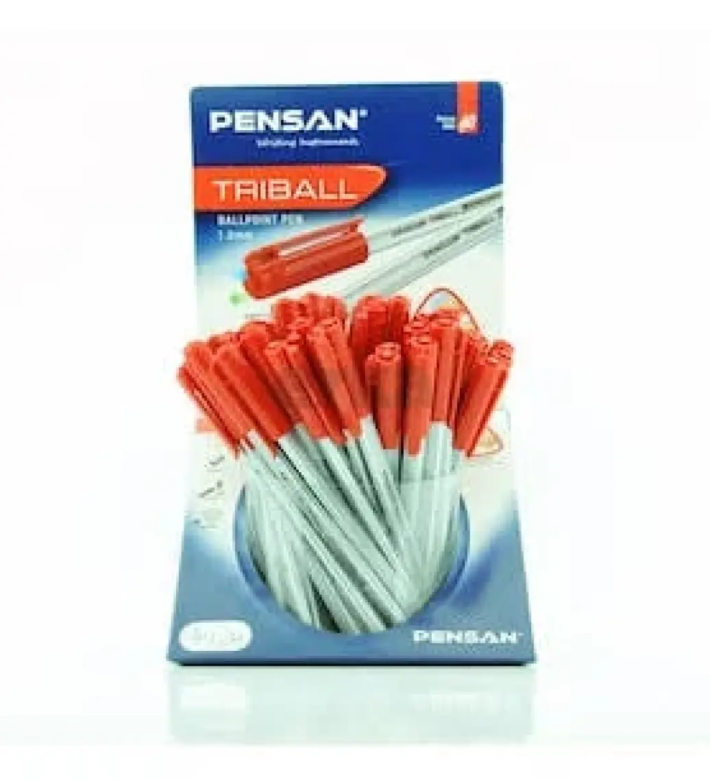 Pensan Trıball Tükenmez Kalem Kırmızı 60 Lı Stand