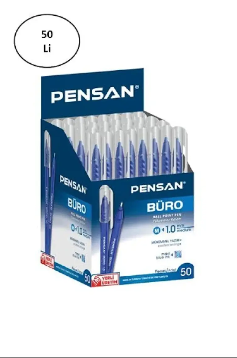 Pensan Büro Tükenmez Kalem 1 Kutu Kod 2270 Mavi -50 Adet