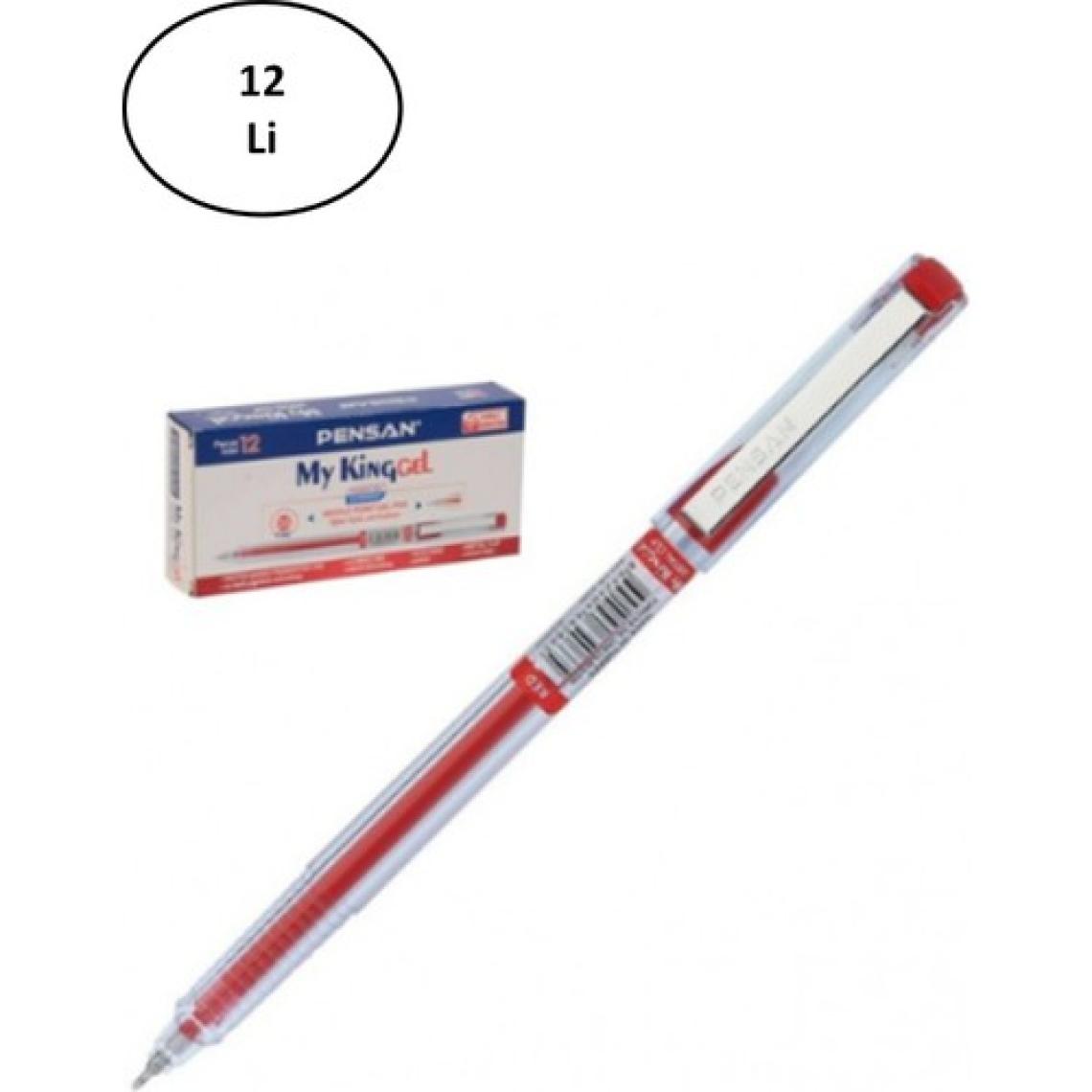 Pensan 6405 My-Kıng Jel Metal Klips Kalem Kırmızı 0,5mm 12'li