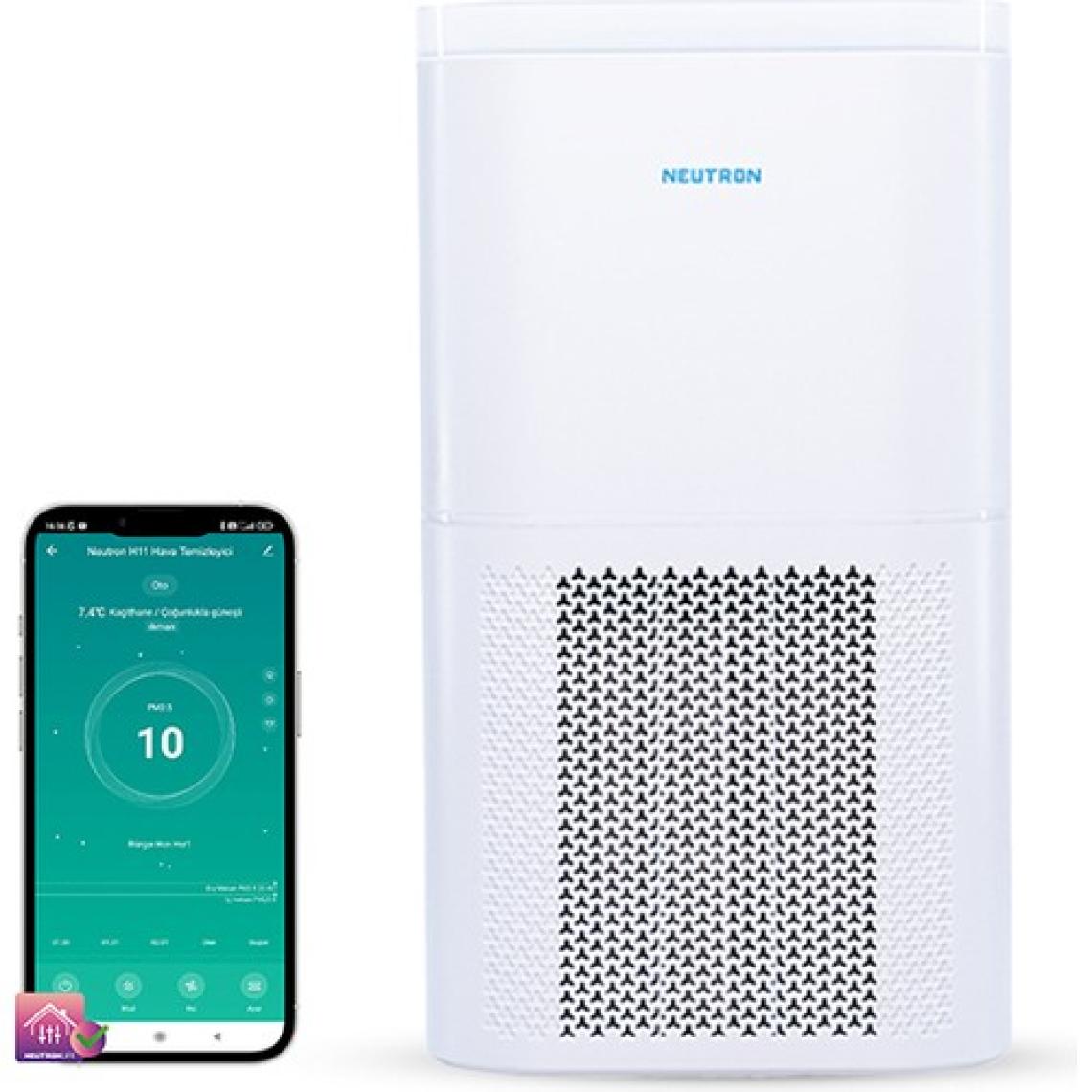 Neutron Air Purifier H11 Hepa Filtre Akıllı Hava Temizleyici Beyaz