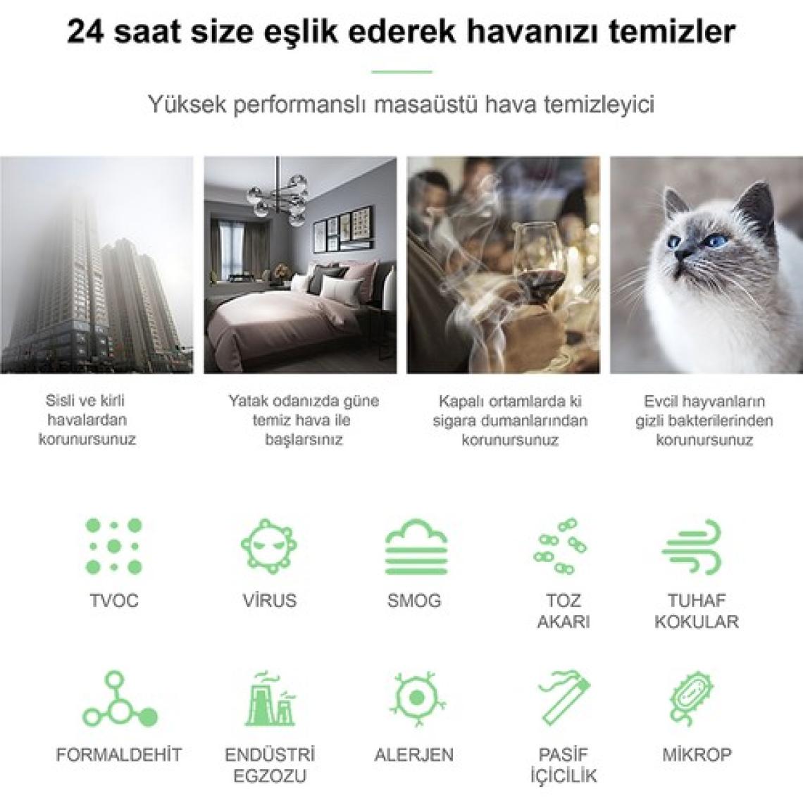 Neutron Air Purifier H11 Hepa Filtre Akıllı Hava Temizleyici Beyaz