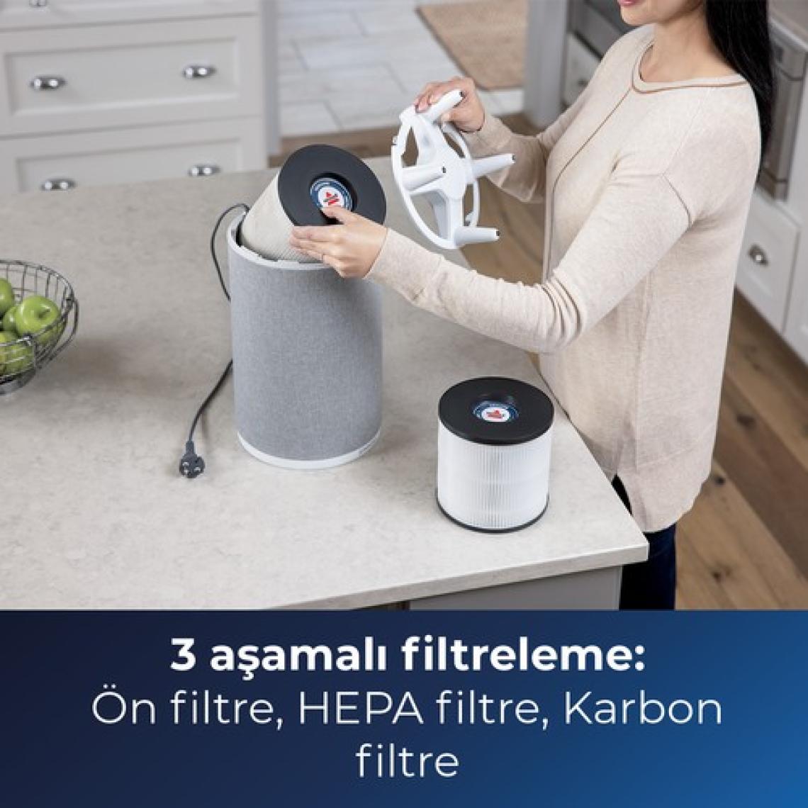 Bissell 3172D Myair Hub Hepa ve Karbon Filtreli Hava Temizleyici - Beyaz