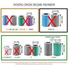 Purmed Xiaomi Smart Air Purifier 4 Pro Uyumlu Hepa + Karbon Filtre Gri