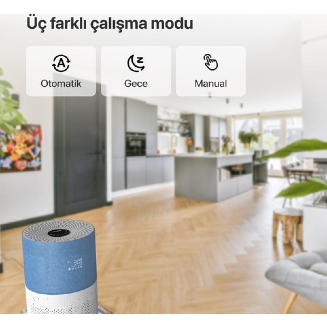 Xenon Smart Akıllı Hava Temizleyici 70 m2 Etkili Air Purifier 3 Katmanlı HEPA13 Filtreli Sessiz Çalışan Hava Temizleme Cihazı X7420