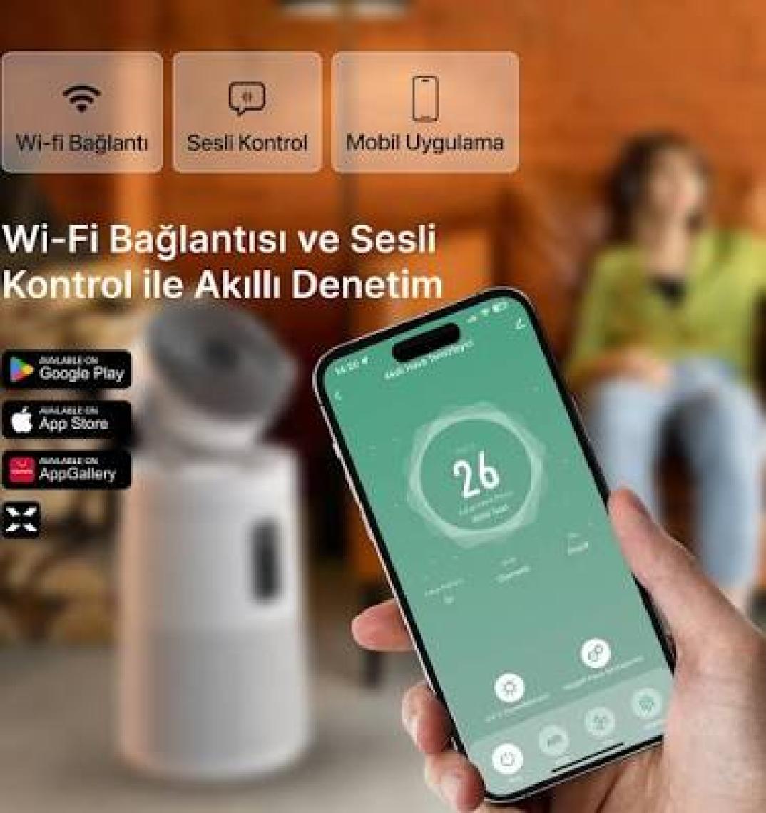Xenon Smart Akıllı Fanlı Hava Temizleyici Aromaterapi Özellikli Air Purifier HEPA13 Filtreli Sessiz Hava Temizleme Cihazı X7422