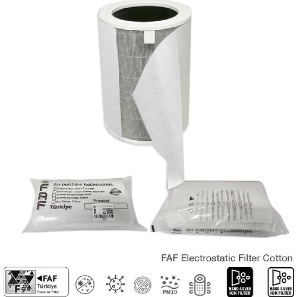 Faf 10 Adet Xiaomi Smart Air Purifier 4 Compakt  EU Uyumlu Gümüş İyonlu Elektrostatik Toz Tutucu Ön Filtre