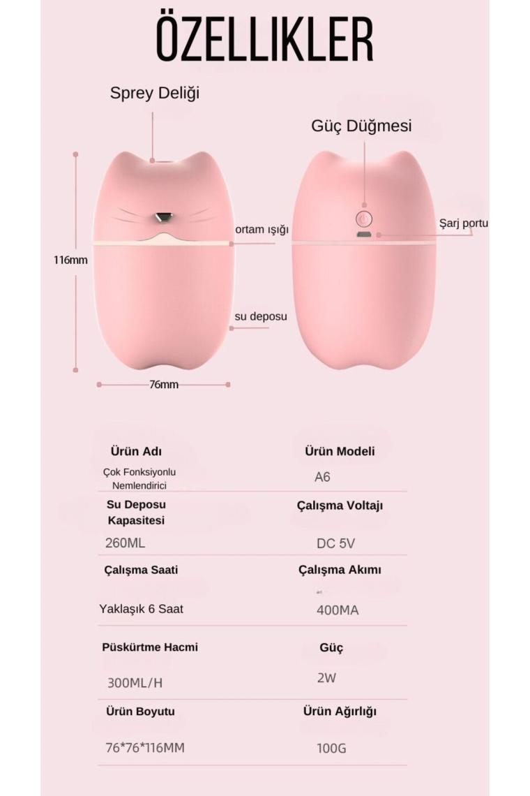 Tiffany Hava Nemlendirici Taşınabilir Buhar Makinesi Ultrasonik Nemlendirici Aroma Difüzörü H2O TP-1005