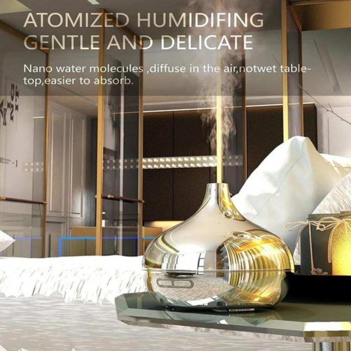 Vothoon Gümüş Vazo Model Rgb Işıklı Hava Nemlendirici Oda Kokusu Aromaterapi Difüzör 550 ml