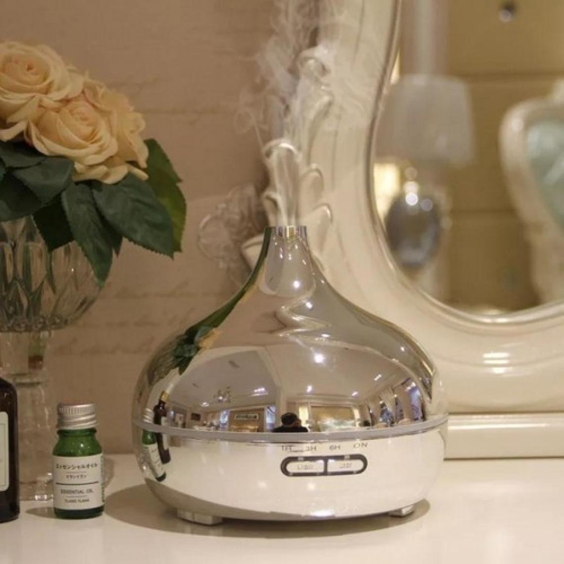 Vothoon Gümüş Vazo Model Rgb Işıklı Hava Nemlendirici Oda Kokusu Aromaterapi Difüzör 550 ml