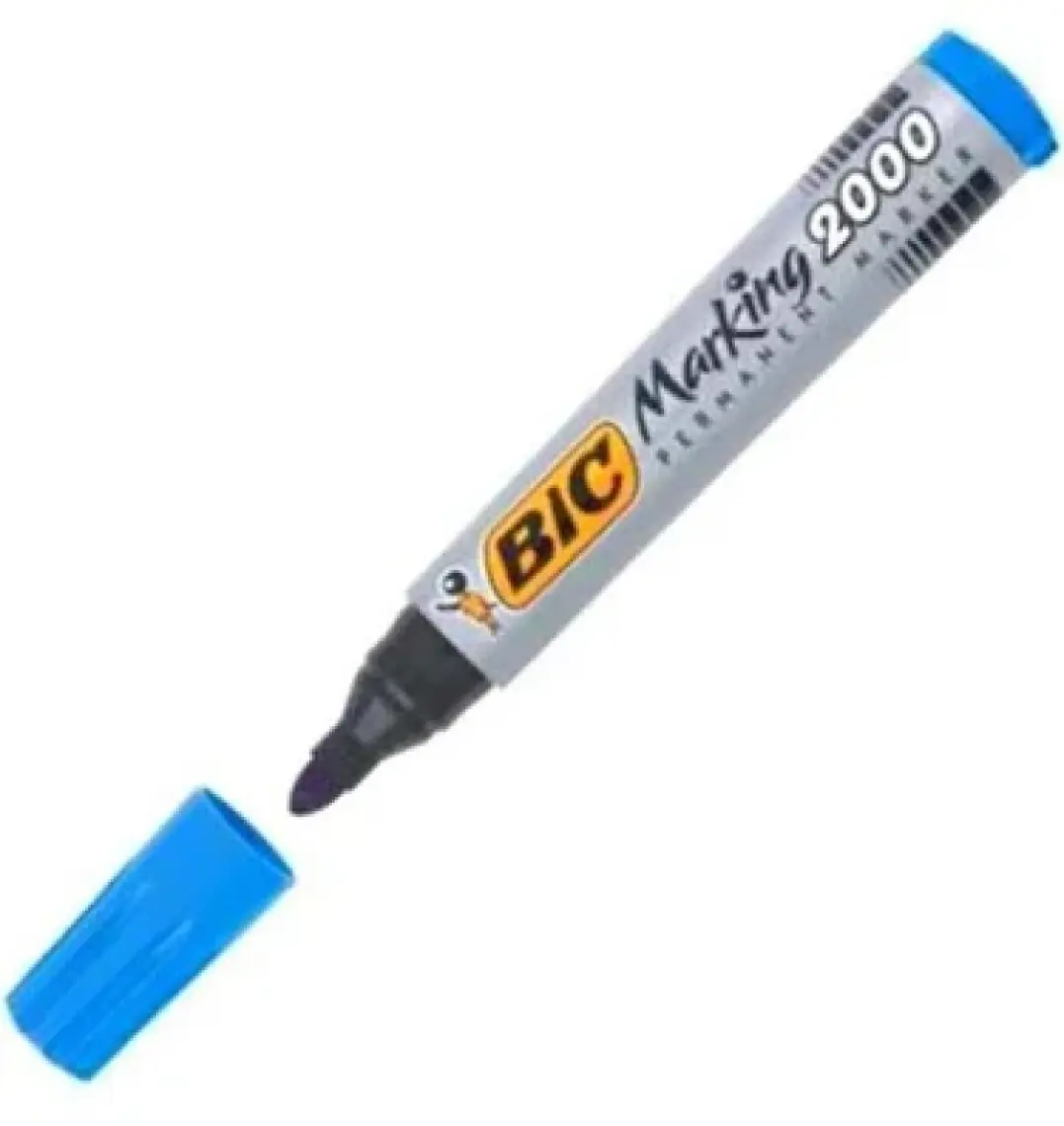Bic Marker Mavi 2000 Yuvarlak Uçlu Permanent Markör 12'li Kutu