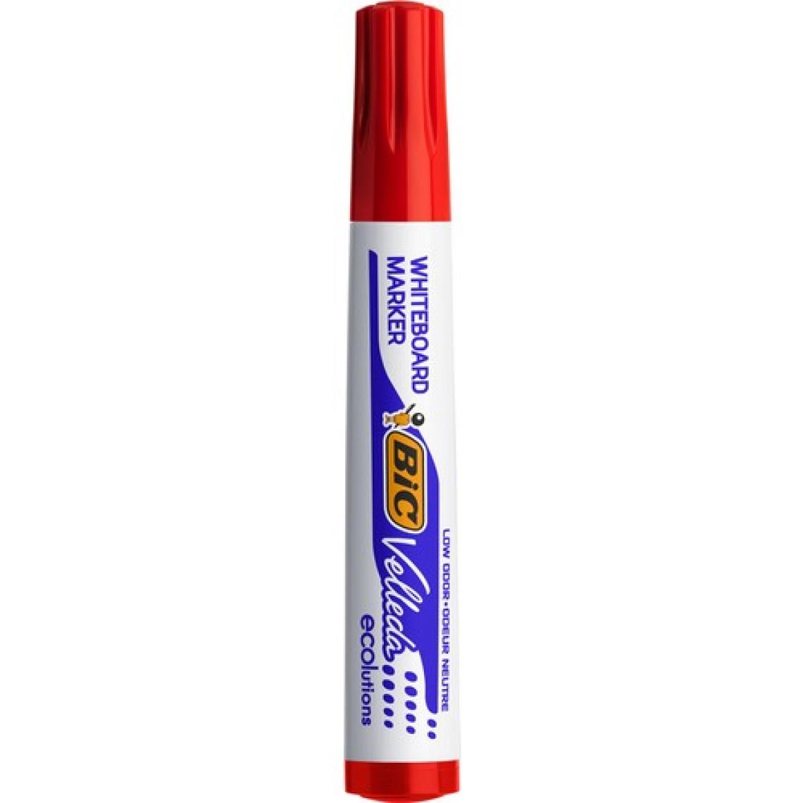 Bic Velleda 1701 Eco Yuvarlak Uçlu Beyaz Tahta Kalemi, Kırmızı 12'li Kutu