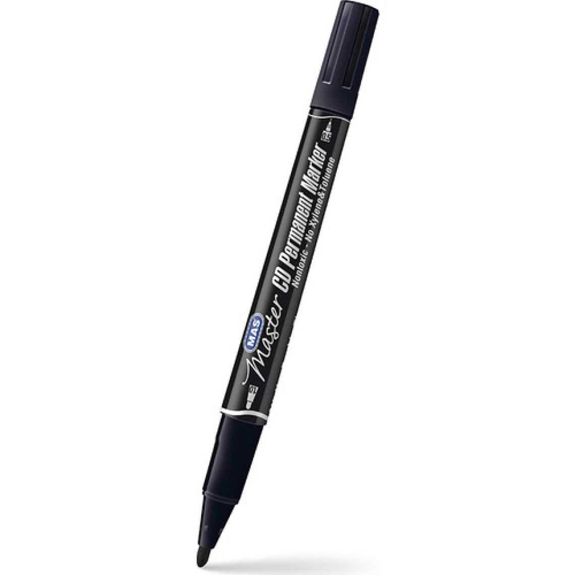 Mas Master 6414 Çift Uçlu Permanent Markör  0,5 mm 1,0 mm Siyah