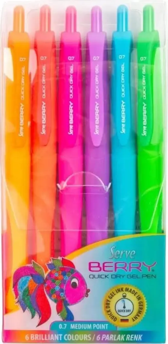 Serve Berry Jel Kalem 0.7mm 6lı SV-BRGEL07B6KRB