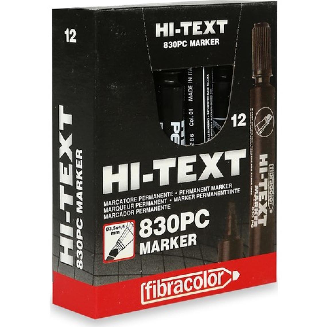 Hı-Text Permanent M. Kesik Uçlu Siyah 830Pc 12'li