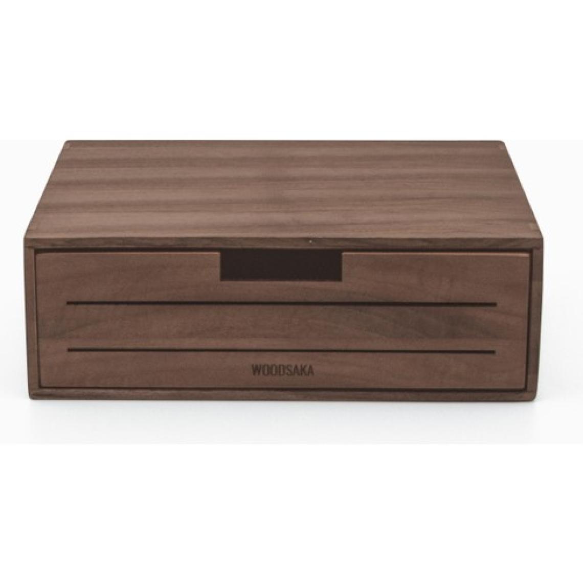 Woodsaka 3line Çekmeceli Monitör Stand & Araç-Gereç Saklama Kutusu - Büyük - Ceviz Ağacından