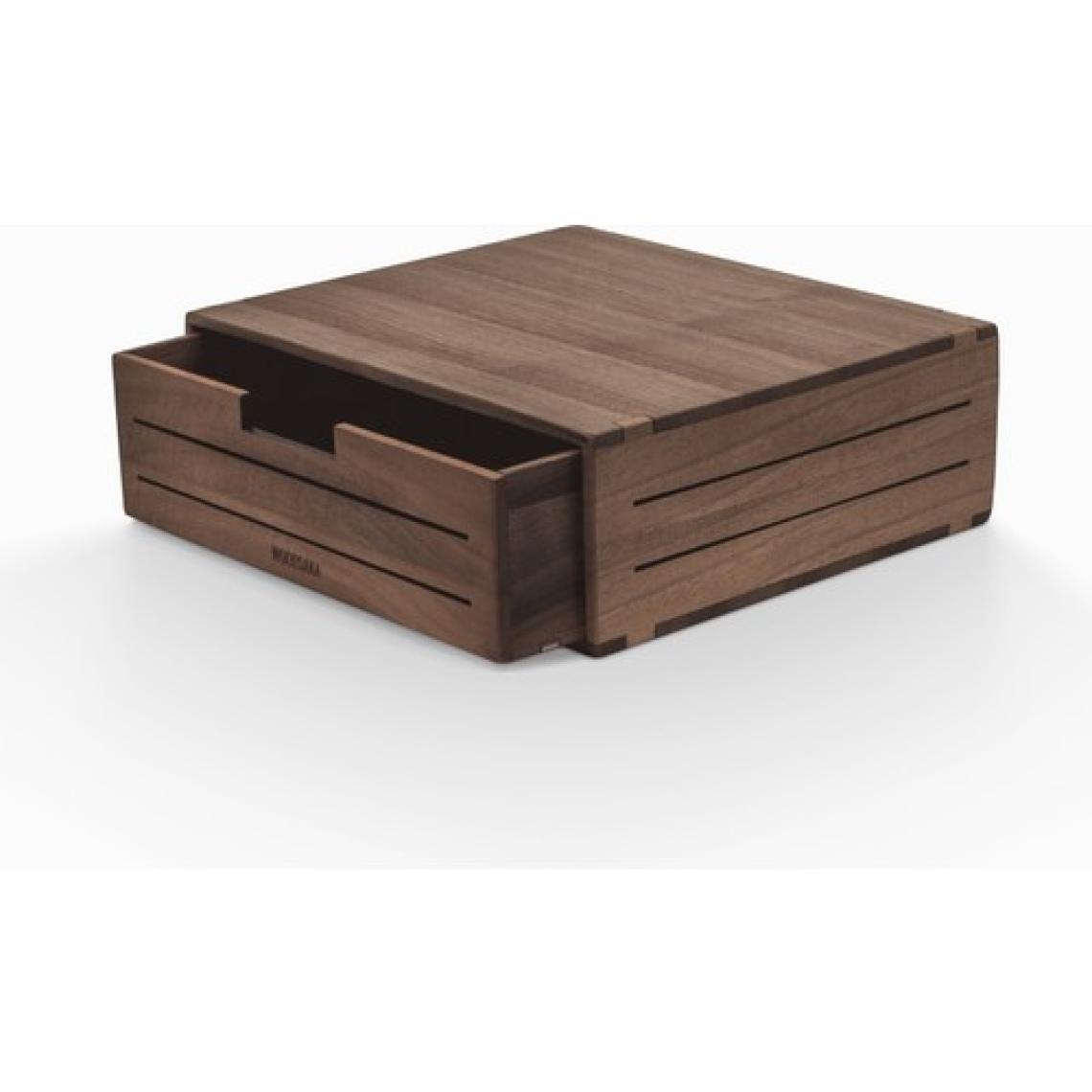 Woodsaka 3line Çekmeceli Monitör Stand & Araç-Gereç Saklama Kutusu - Büyük - Ceviz Ağacından