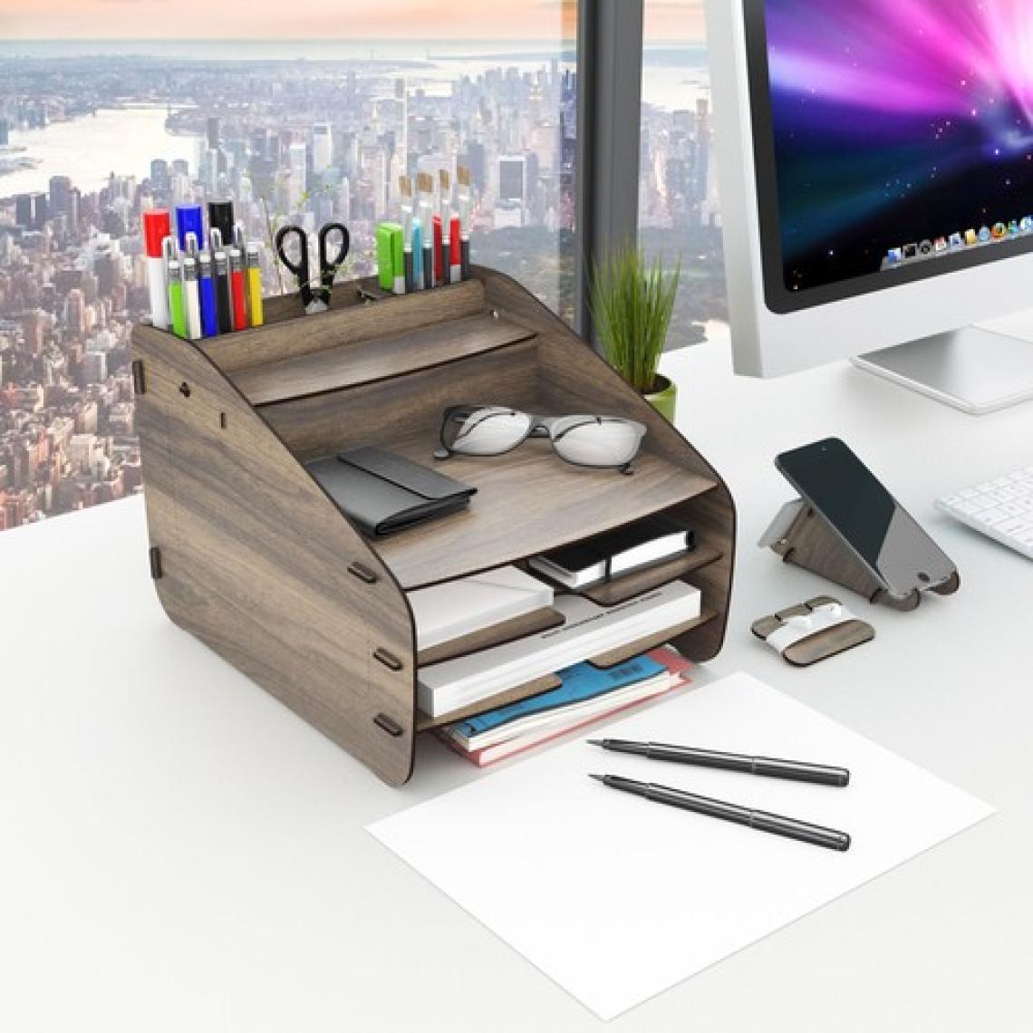 Design OTTO Medium Modest - 6 Renk - A4 Evrak Rafı Masaüstü Organizer Düzenleyici Ceviz