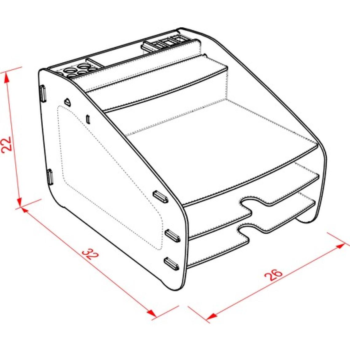 Design OTTO Medium Modest - 6 Renk - A4 Evrak Rafı Masaüstü Organizer Düzenleyici Ceviz