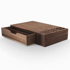Woodsaka Reka Çekmeceli Kalemlik Organizer - Ceviz Ağacından